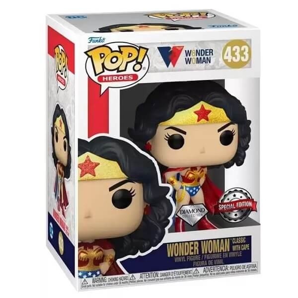 Funko POP Heroes - Wonder Woman Classic with Cape Diamond Collection 433 Vinyl Figure Special Edition