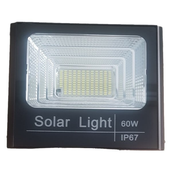 Ηλιακός Προβολέας IP67 60W - Τηλεχειριστήριο & Ηλεκτρονικό διακόπτη - Μπαταρίες LiFePO4