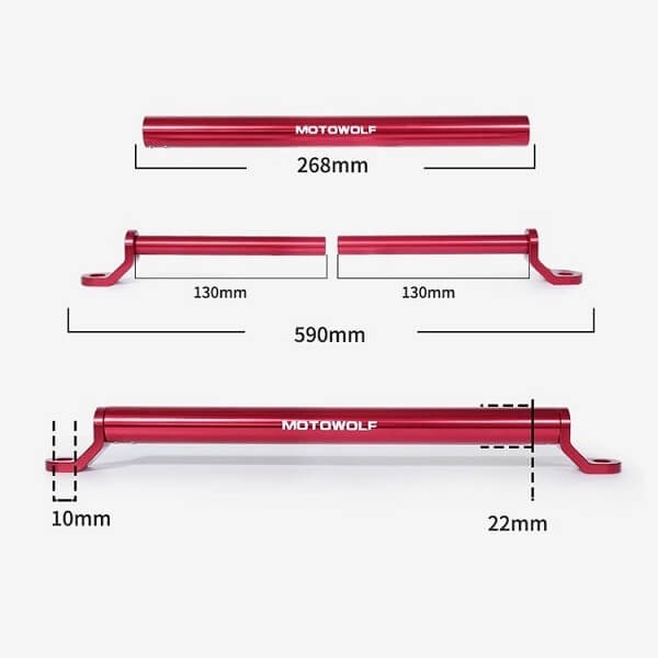 Ρυθμιζόμενη Μπάρα τιμονιού Αλουμινίου Μοτοσυκλέτας – Μαύρο