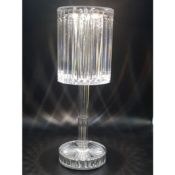 Φωτιστικό Πορτατίφ LED - Stripe Table Touch Lamp 8,5x8,5x25 εκ. Διάφανο