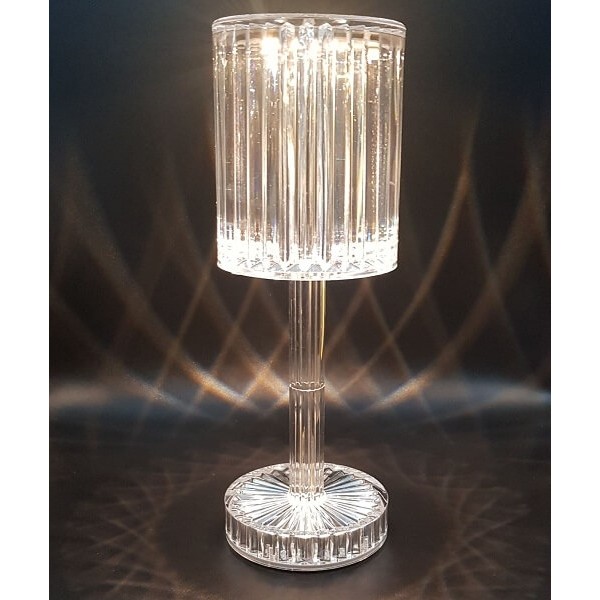 Φωτιστικό Πορτατίφ LED - Stripe Table Touch Lamp 8,5x8,5x25 εκ. Διάφανο