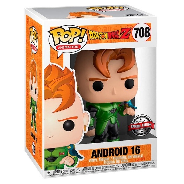 Funko POP Animation Dragon Ball Z - Android 16 (Metallic) 708 Vinyl Figure Exclusive