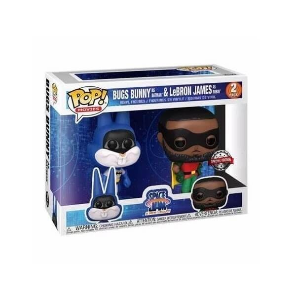 Funko POP Movies Space Jam 2 - Bugs Bunny as Batman & LeΒron James as Robin 2-Pack Vinyl Figures