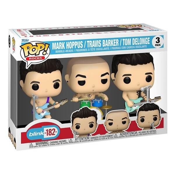 Funko POP Rocks Blink-182 - Mark Hoppus, Travis Barker, Tom DeLonge 3-pack Vinyl Figures