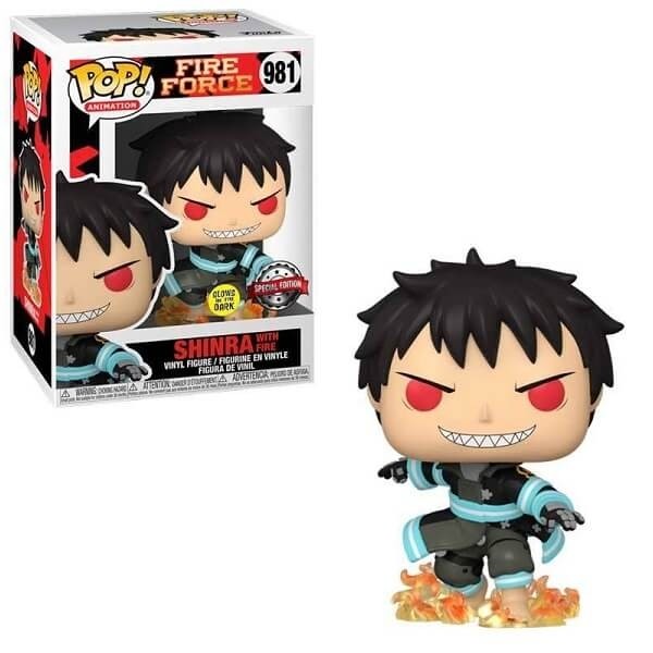 Funko POP Animation Fire Force - Shinra with Fire GiTD 981 Vinyl Figure Special Edition Exclusive