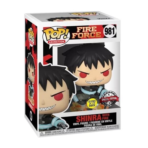 Funko POP Animation Fire Force - Shinra with Fire GiTD 981 Vinyl Figure Special Edition Exclusive