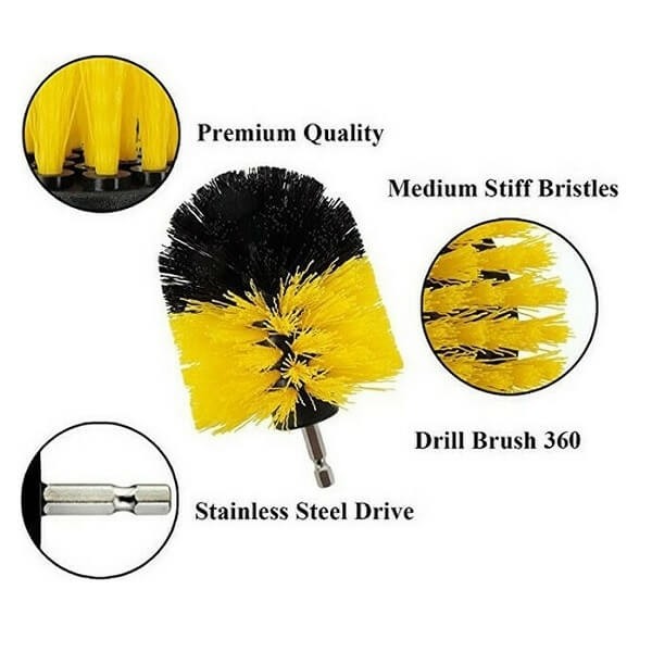 Βούρτσες Καθαρισμού για Δραπάνο 3τμχ - Κίτρινο