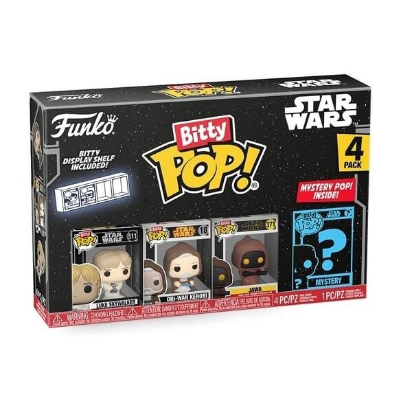 Funko Bitty POP! Star Wars - Luke Skywalker, Obi-Wan Kenobi, Jawa & Chase Mystery 4-Pack Vinyl Figures