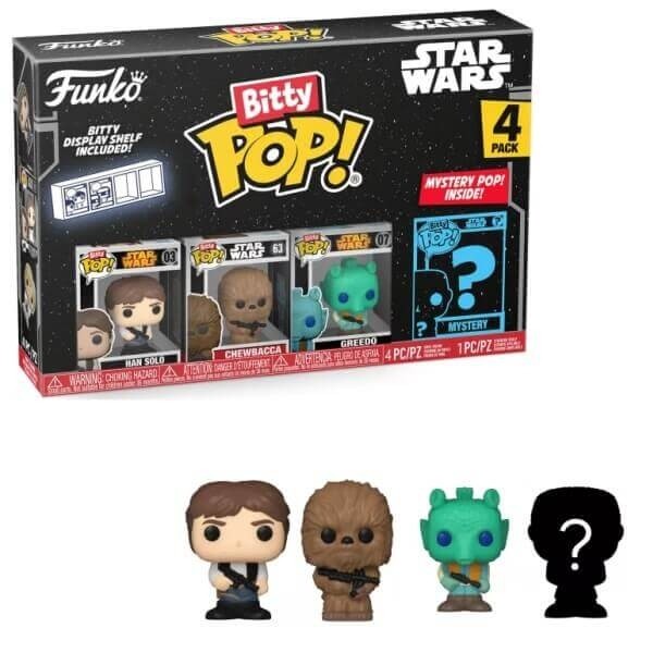 Funko Bitty POP! Star Wars - Han Solo, Chewbacca, Greedo & Chase Mystery 4-Pack Vinyl Figures