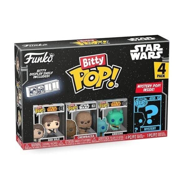 Funko Bitty POP! Star Wars - Han Solo, Chewbacca, Greedo & Chase Mystery 4-Pack Vinyl Figures