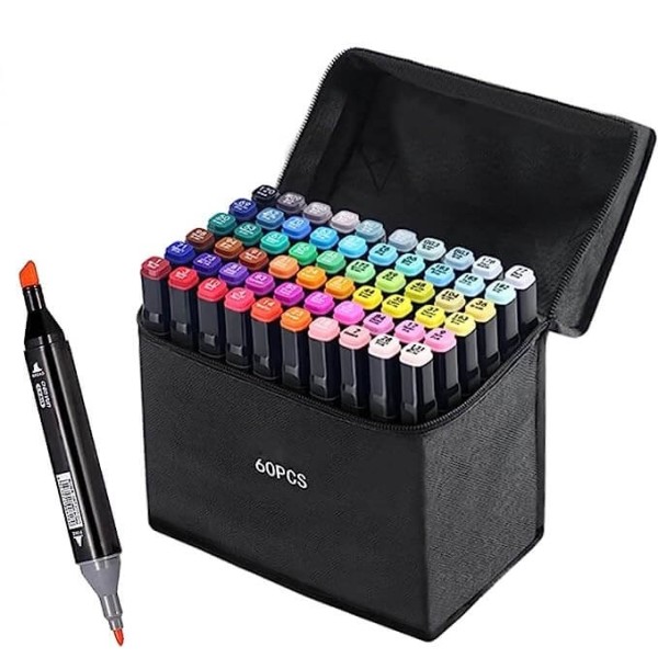 Fine Double Sided Highlights Μαρκαδόροι Ζωγραφικής με Διπλή Μύτη σε 60 Χρώματα