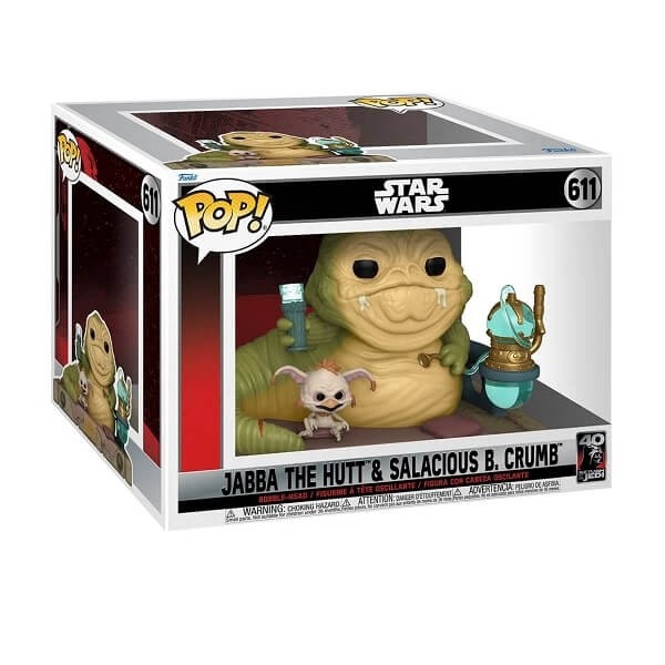 Funko POP Movies Star Wars Deluxe - Jabba the Hutt & Salacious B. Crumb 611 Bobble-Head