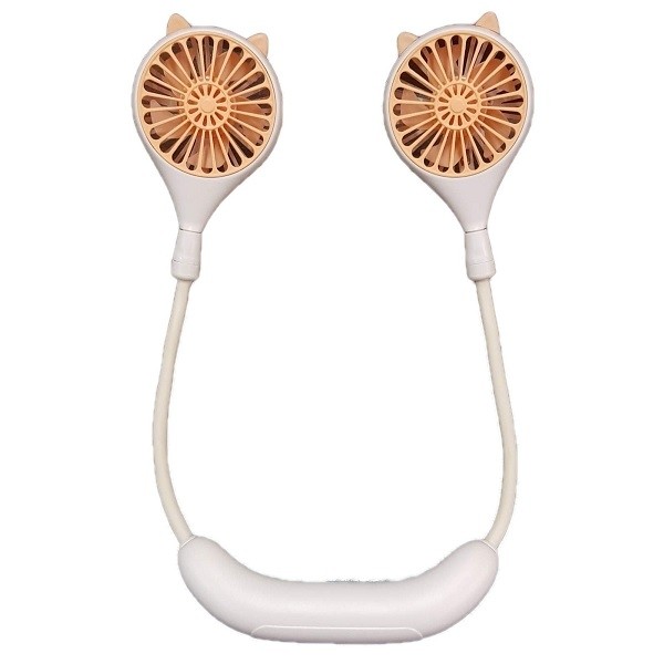 Επαναφορτιζόμενος Ανεμιστήρας Λαιμού με Αυτάκια - Wireless Rechargeable Face Fans - Σομόν