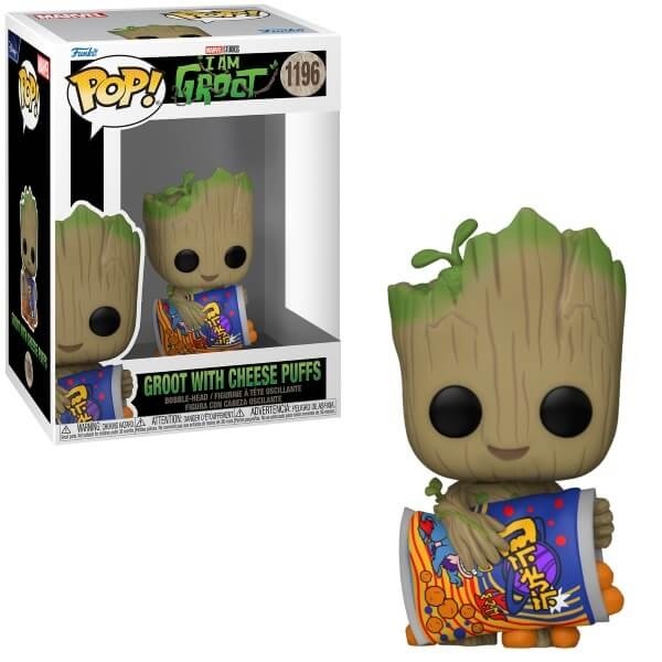 Funko POP Marvel I Am Groot - Groot with Cheese Puffs 1196 Bobble-Head