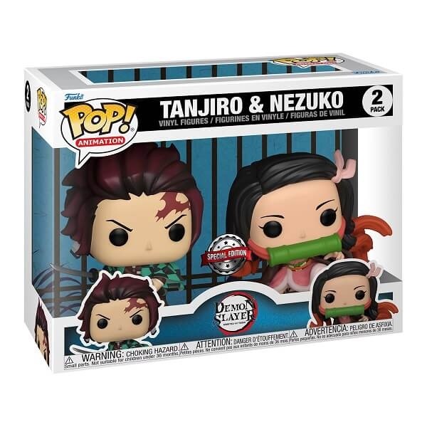 Funko POP Animation Demon Slayer - Tanjiro & Nezuko 2-pack Vinyl Figures Special Edition Exclusive