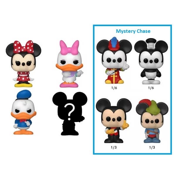 Funko Bitty POP! Disney - Minnie Mouse, Daisy Duck, Donald Duck & Chase Mystery 4-Pack Vinyl Figures