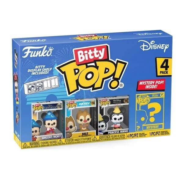Funko Bitty POP! Disney - Sorcerer Mickey, Dale, Princess Minnie & Chase Mystery 4-Pack Vinyl Figures