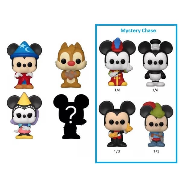 Funko Bitty POP! Disney - Sorcerer Mickey, Dale, Princess Minnie & Chase Mystery 4-Pack Vinyl Figures