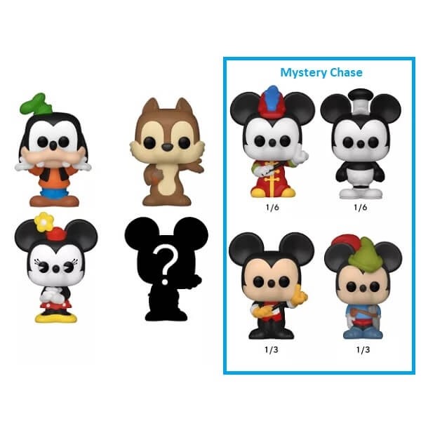 Funko Bitty POP! Disney - Goofy, Chip, Minnie Mouse & Chase Mystery 4-Pack Vinyl Figures