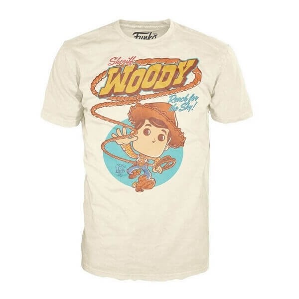Funko Pop Tees Box Toy Story 4 - Sheriff Woody Metallic 522 Vinyl Figure Exclusive & T-shirt Large