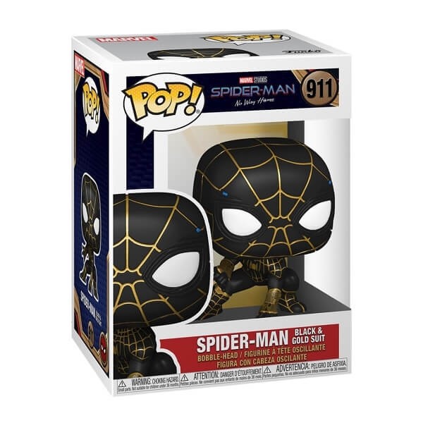 Funko POP Movies Spider Man No Way Home - Spider-Man Black and Gold Suit 911 Bobble-Head