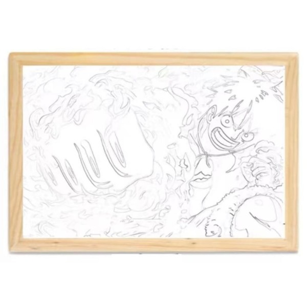 Διακοσμητικό Φωτιστικό LED με Ξύλινη Κορνίζα One Piece Luffy Gear Two 23x32cm