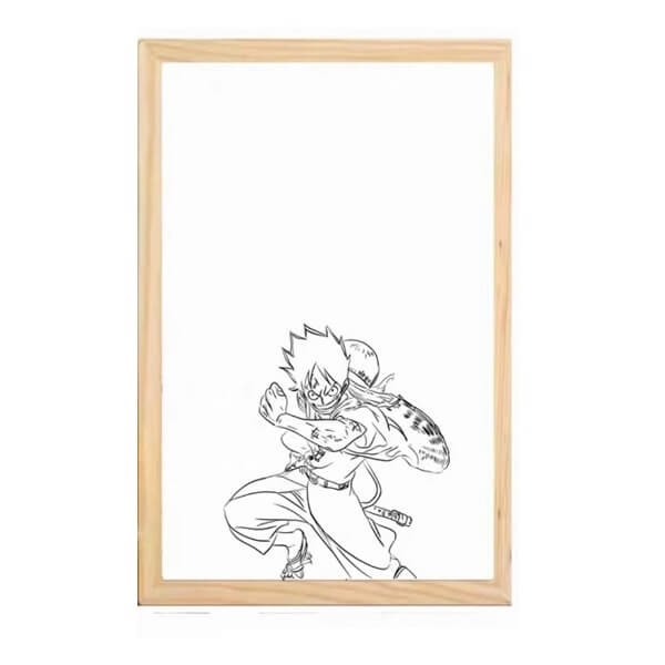 Διακοσμητικό Φωτιστικό LED με Ξύλινη Κορνίζα One Piece Monky D. Luffy 23x32cm