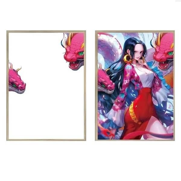 Διακοσμητικό Φωτιστικό LED με Ξύλινη Κορνίζα One Piece Boa. Hancock 23x32cm