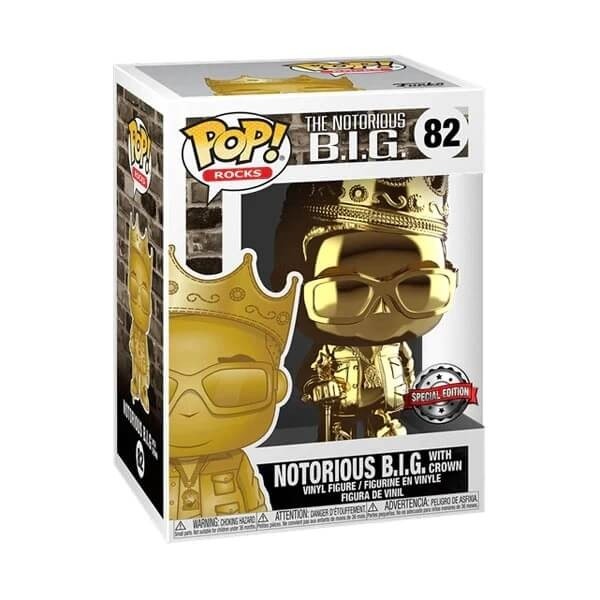 Funko POP Rocks Notorious B.I.G. - B.I.G. with Crown Gold Chrome 82 Vinyl Figure Special Edition Exclusive