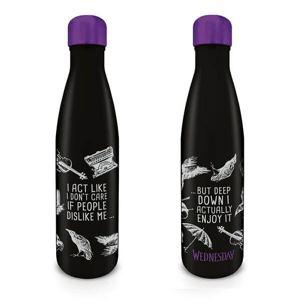 Wednesday Μεταλλικό Μπουκάλι Θερμός - 500ml Μαύρο