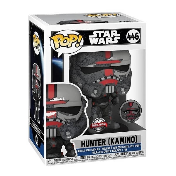 Funko POP Star Wars - Hunter (Kamino) with Pin 446 Bobble-Head Special Edition Exclusive