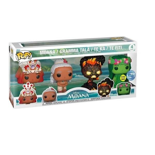 Funko POP Disney Moana - Moana, Gramma Tala, Te Ka & Te Fiti 4-Pack Vinyl Figures Exclusive