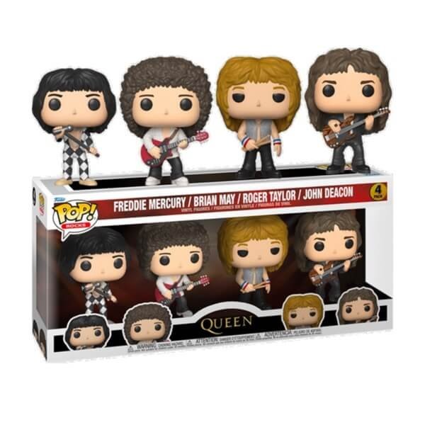 Funko POP Rocks Queen - Freddie Mercury, Brian May, Roger Taylor, John Deacon 4-Pack Vinyl Figures Exclusive