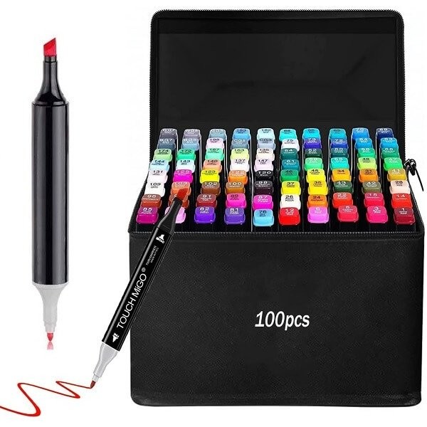 Fine Double Sided Highlights Μαρκαδόροι Ζωγραφικής με Διπλή Μύτη σε 100 Χρώματα