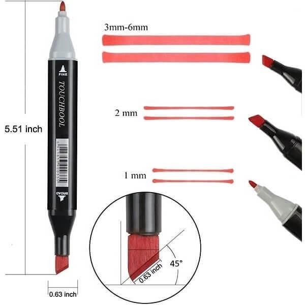 Fine Double Sided Highlights Μαρκαδόροι Ζωγραφικής με Διπλή Μύτη σε 100 Χρώματα