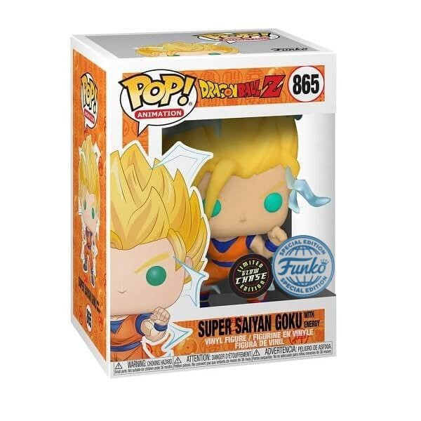 Funko POP Bundle of 2 Dragon Ball Z - Super Saiyan Goku with Energy 865 & GitD Chase Vinyl Figures Special Edition Exclusive