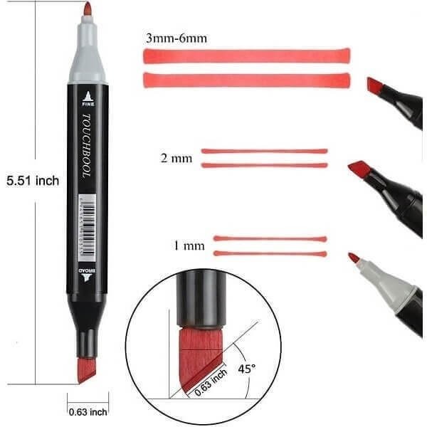 Fine Double Sided Highlights Μαρκαδόροι Ζωγραφικής με Διπλή Μύτη σε 168 Χρώματα