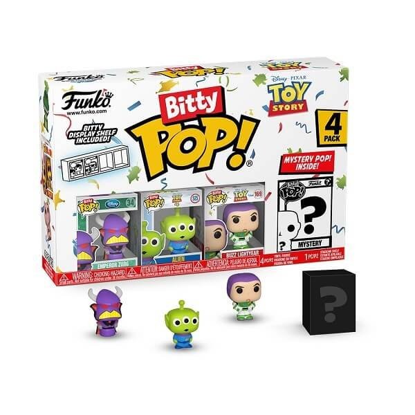 Funko Bitty POP! Disney Toy Story - Zurg, Alien, Buzz Lightyear & Chase Mystery 4-Pack Vinyl Figures