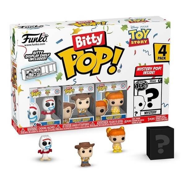 Funko Bitty POP! Disney Toy Story - Forky, Woody, Gabby Gabby & Chase Mystery 4-Pack Vinyl