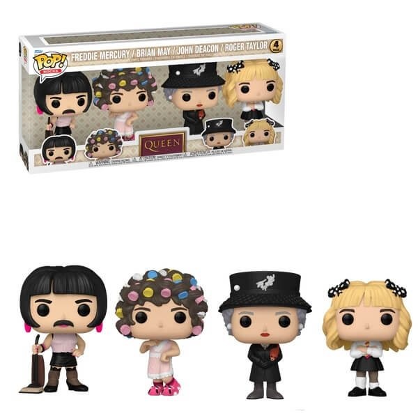 Funko POP Rocks Queen - Freddie Mercury, Brian May, John Deacon & Roger Taylor 4-Pack Vinyl Figures Exclusive