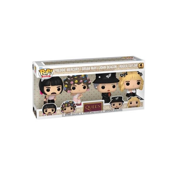 Funko POP Rocks Queen - Freddie Mercury, Brian May, John Deacon & Roger Taylor 4-Pack Vinyl Figures Exclusive