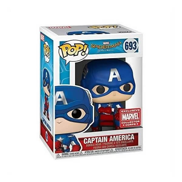 Funko POP Marvel Spider-Man: Homecoming - Captain America 693 Bobble-Head Marvel Collector Corps Exclusive