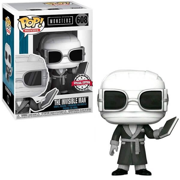 Funko POP Movies Universal Studios Monsters - The Invisible Man (Black & White) 608 Vinyl Figure Special Edition