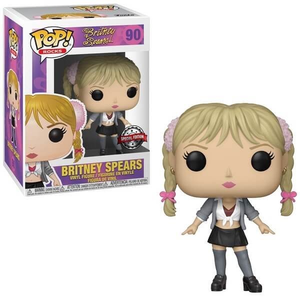 Funko Pop Tees Box Rocks Britney Spears - Britney Spears 90 Vinyl Figure Exclusive & T-shirt Medium