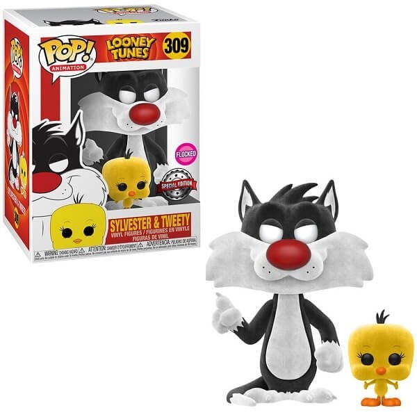 Funko Pop Tees Box Looney Tunes Sylvestre and Tweety Floced Exclusive Figure 309 & Tshirt X-Large