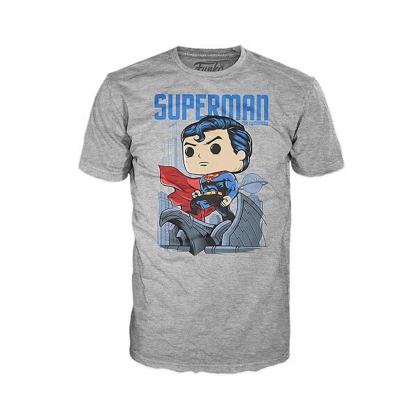 Funko Pop Tees Box Heroes Deluxe Jim Lee Collection - Superman 278 Vinyl Figure Exclusive & T-shirt Large