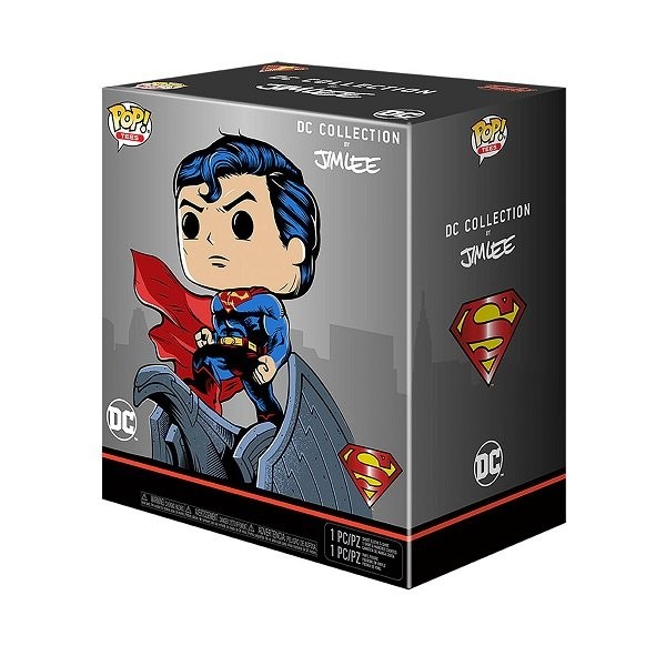 Funko Pop Tees Box Heroes Deluxe Jim Lee Collection - Superman 278 Vinyl Figure Exclusive & T-shirt Large