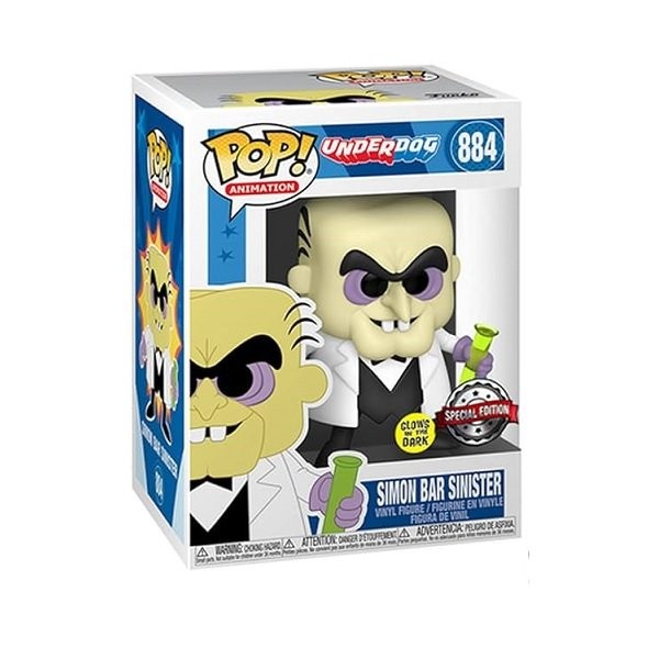 Funko POP Animation Underdog - Simon Bar Sinister GiTD 884 Vinyl Figure Special Edition Exclusive
