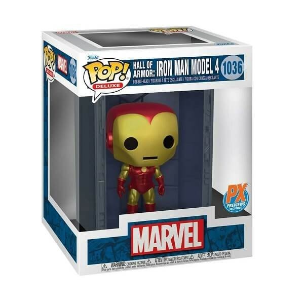 Funko POP Deluxe Marvel Hall of Armor: Iron Man - Model 4 1036 Bobble-Head PX Previous Exclusive