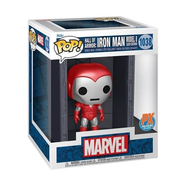 Funko POP Deluxe Marvel Hall of Armor: Iron Man - Model 8 Silver Centurion 1038 Bobble-Head Special Edition